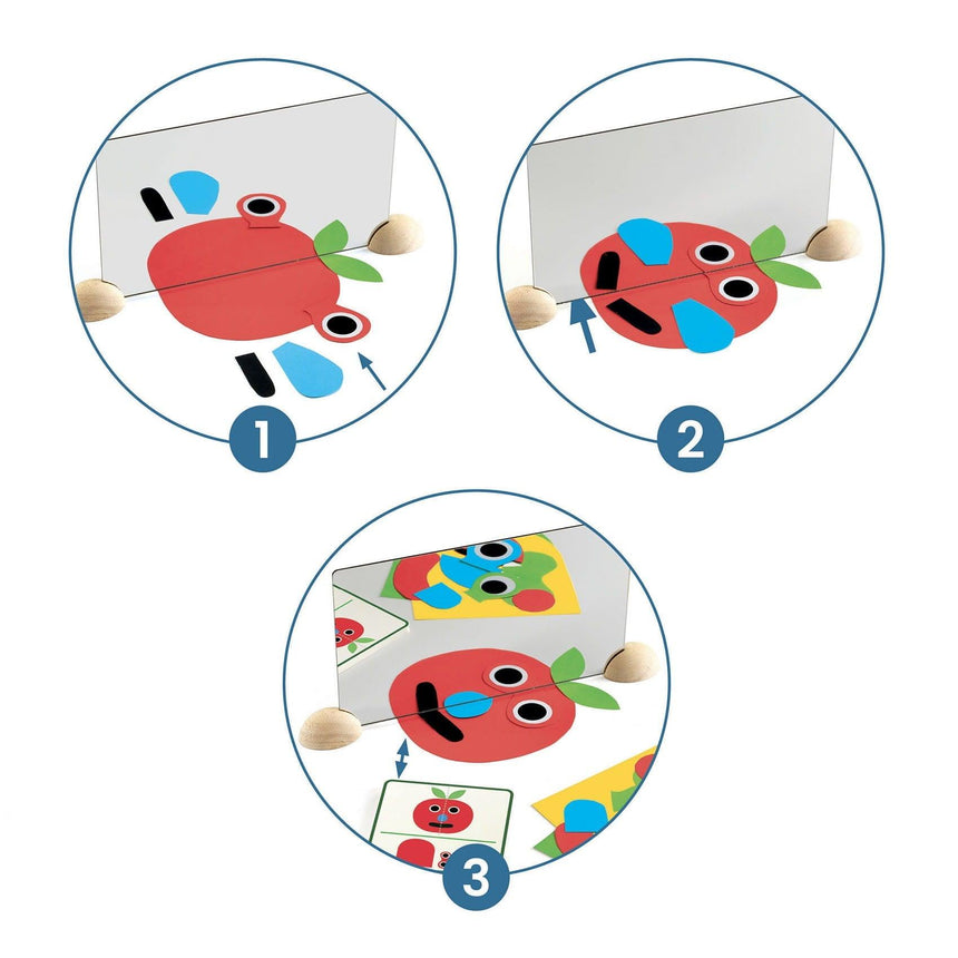Djeco: zestaw edukacyjny odbicie lustrzane Ze Mirror Faces - Noski Noski