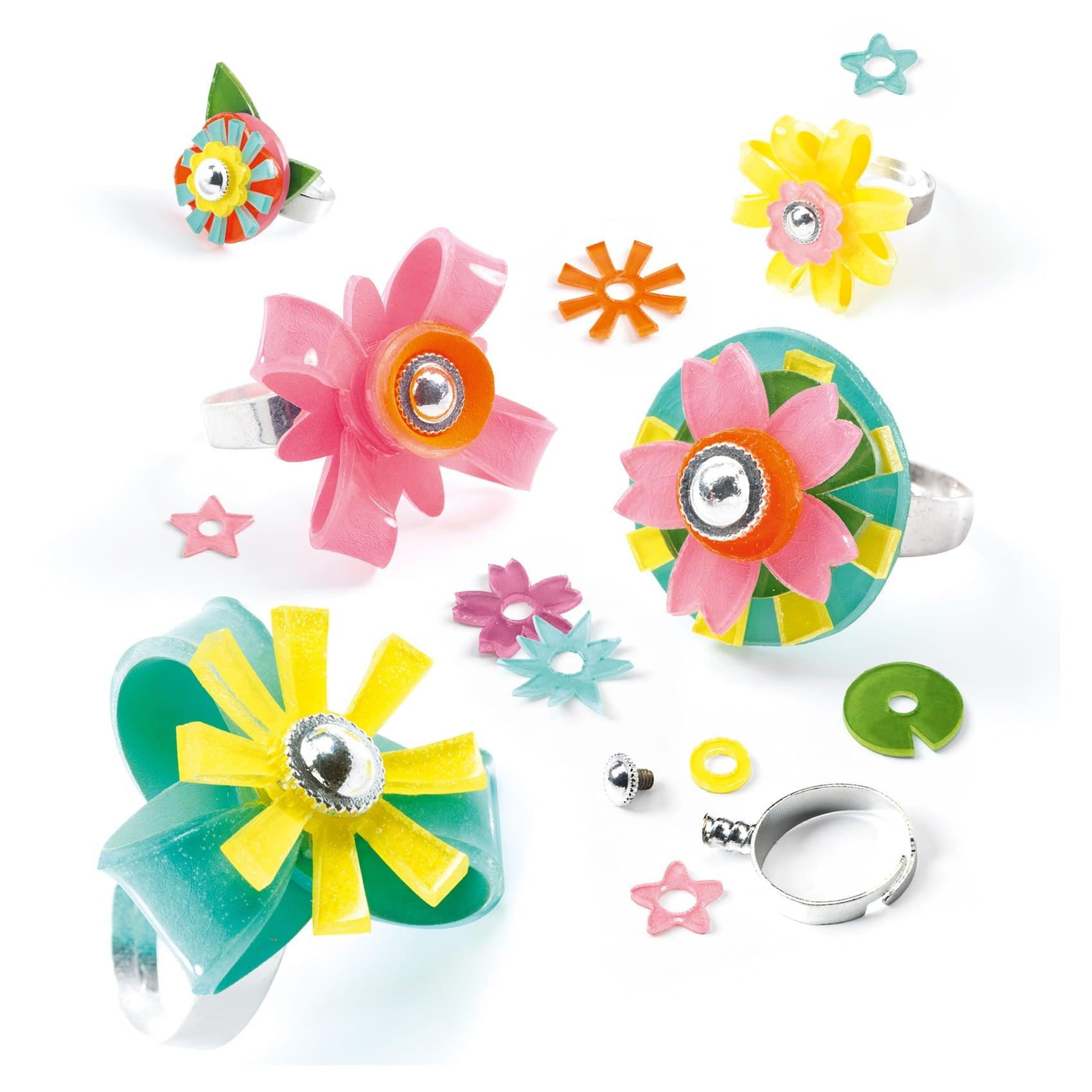 Djeco: zestaw kreatywny biżuteria neonowe pierścionki Artistic Plastic - Noski Noski