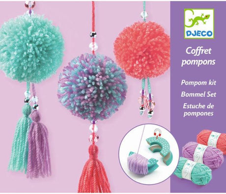 Djeco: zestaw kreatywny pompony w kuferku Coffret Pompons - Noski Noski