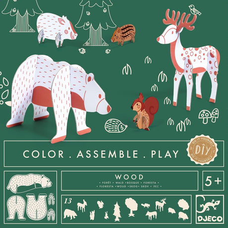 Djeco: zwierzęta do samodzielnego zrobienia las Wood DIY - Noski Noski
