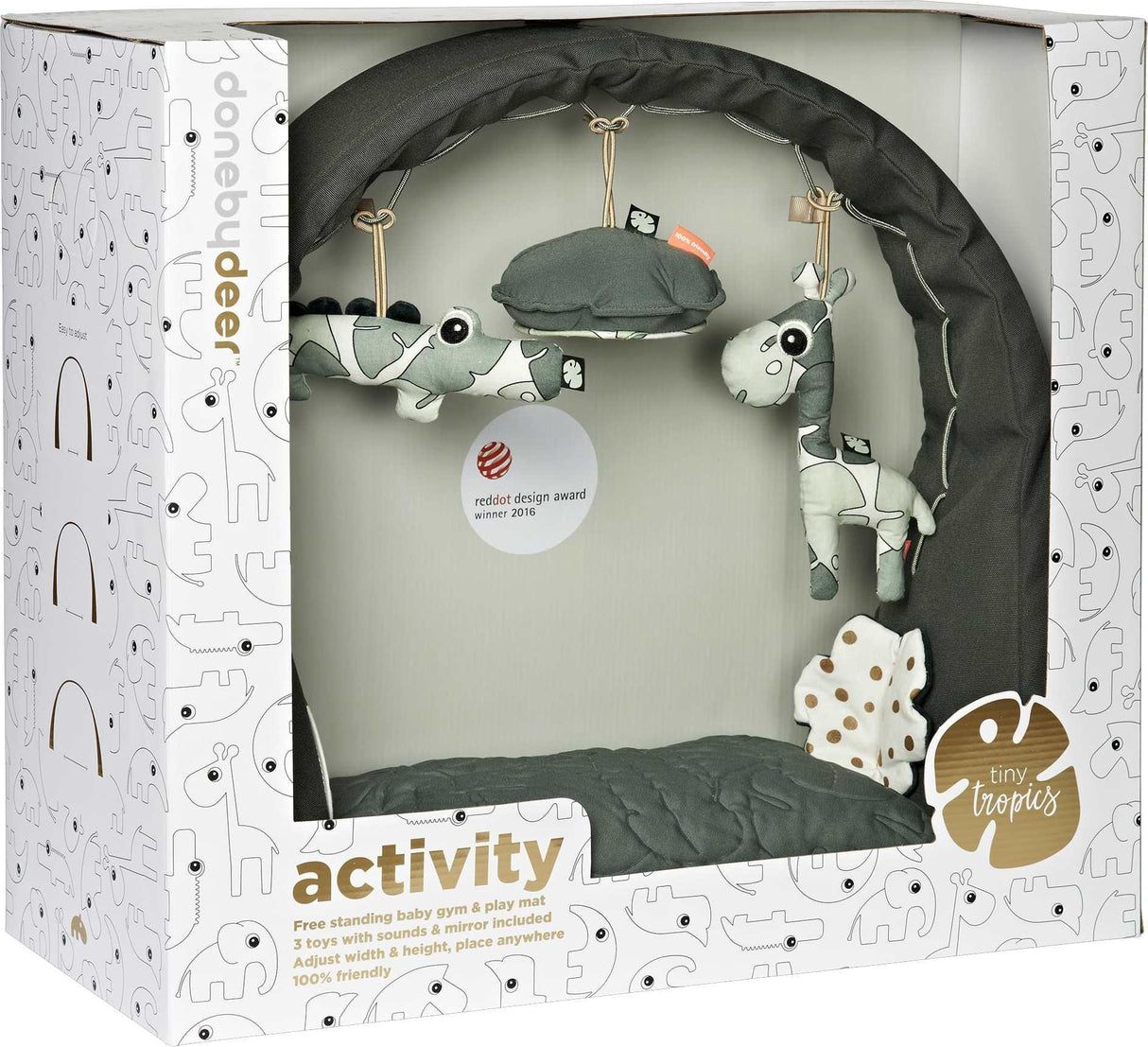 Done by Deer: mata aktywnościowa dla niemowląt Activity Gym Tiny Tropics - Noski Noski