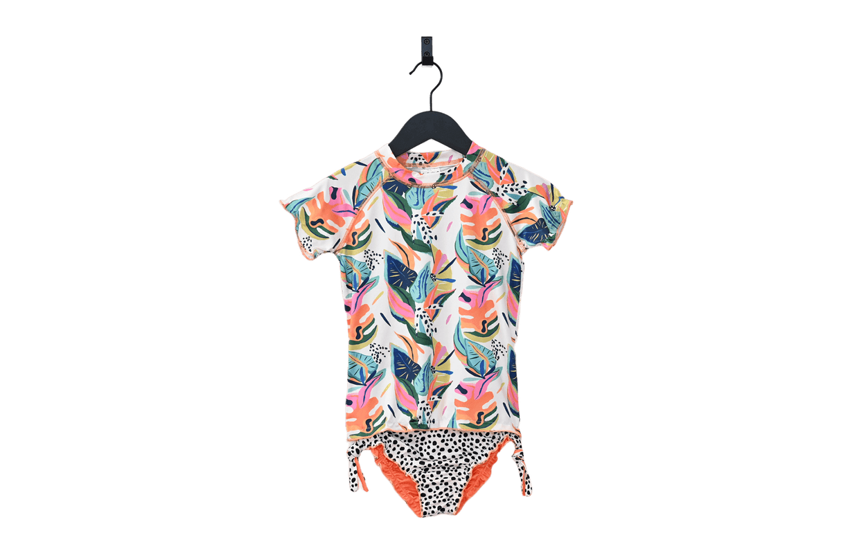 Ducksday: strój kąpielowy T-shirt short sleeve + bikini pants UV 4 lata - Noski Noski