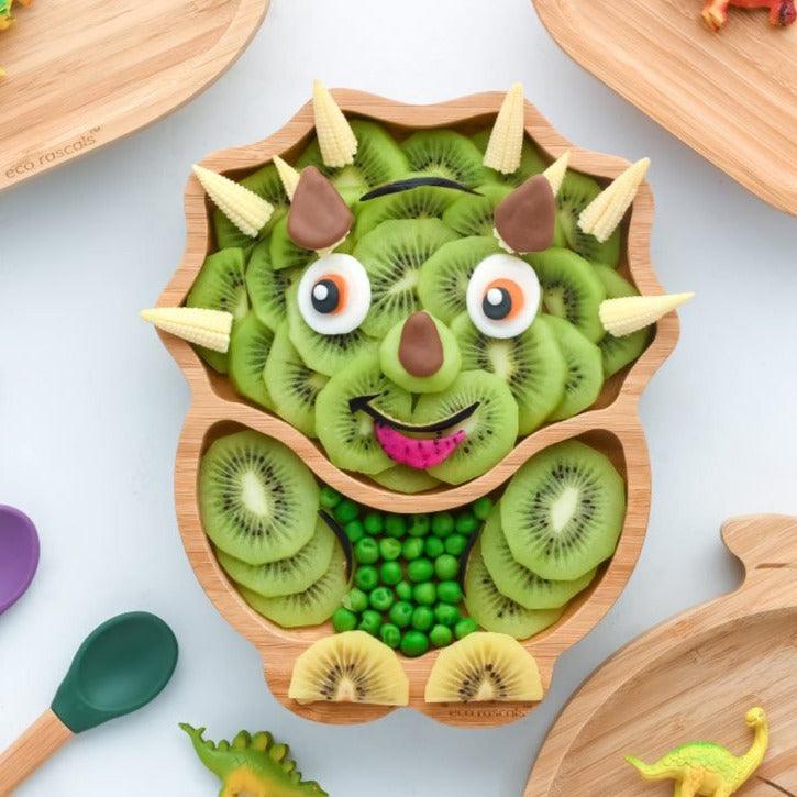 Eco Rascals: talerzyk bambusowy z przyssawką Dinozaur - Noski Noski