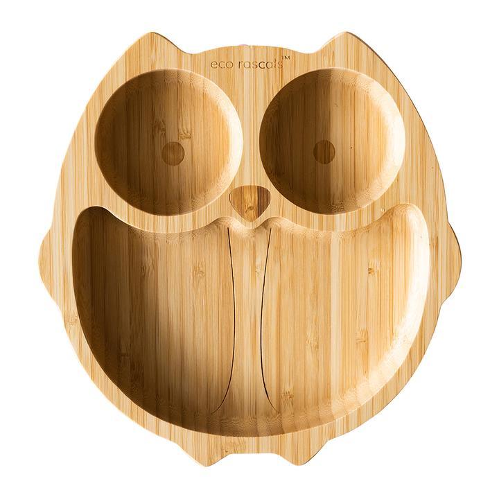 Eco Rascals: talerzyk bambusowy z przyssawką Sowa - Noski Noski