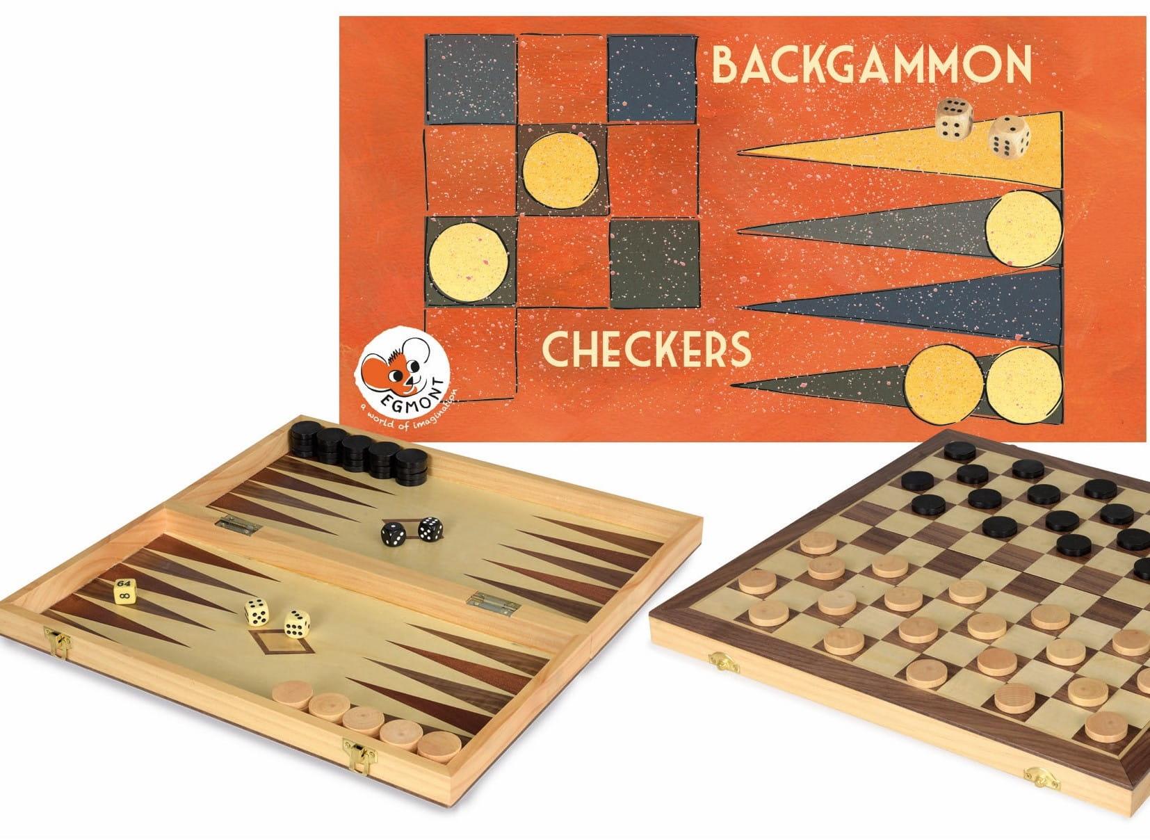 Egmont: drewniana gra Warcaby i Backgammon - Noski Noski