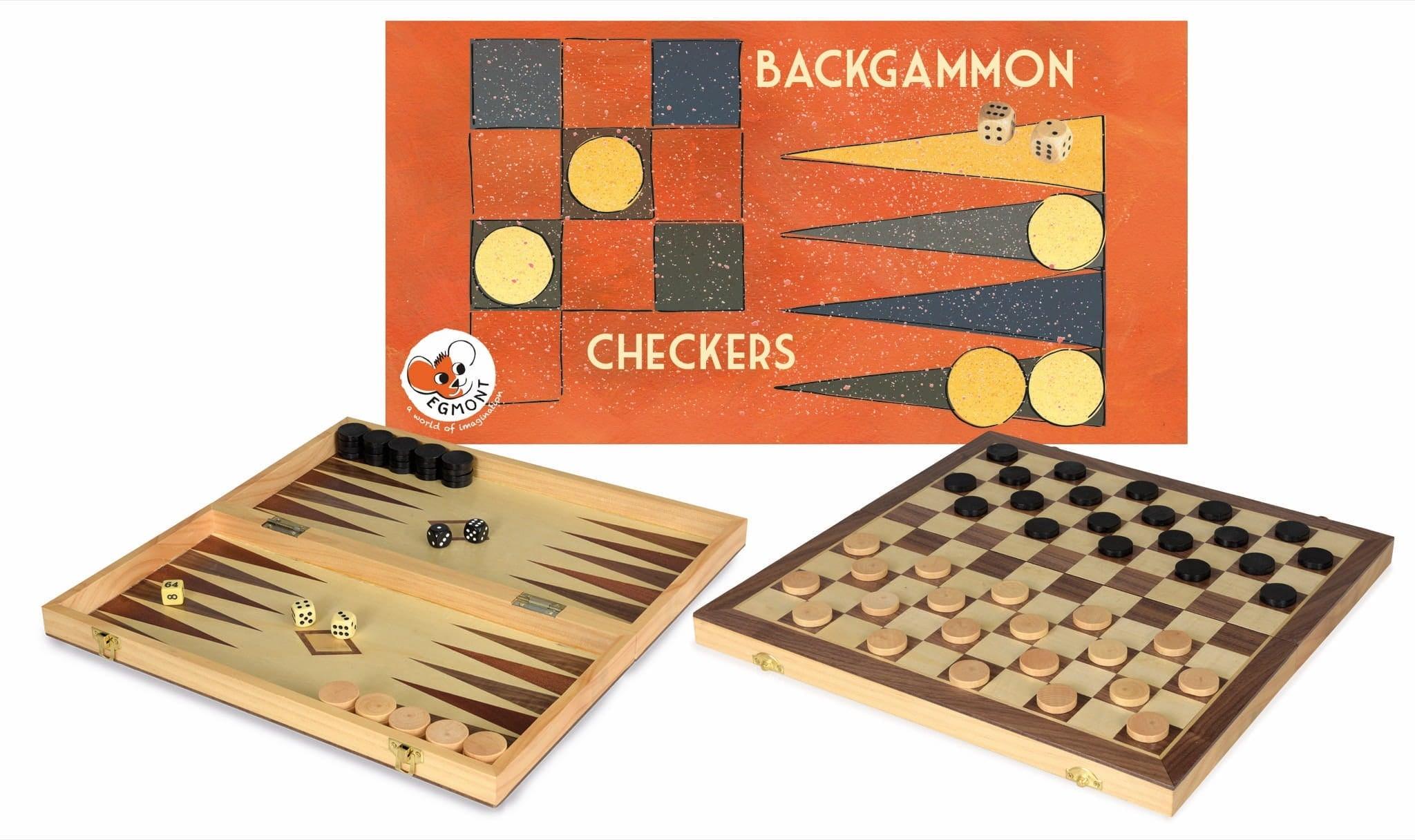 Egmont: drewniana gra Warcaby i Backgammon - Noski Noski