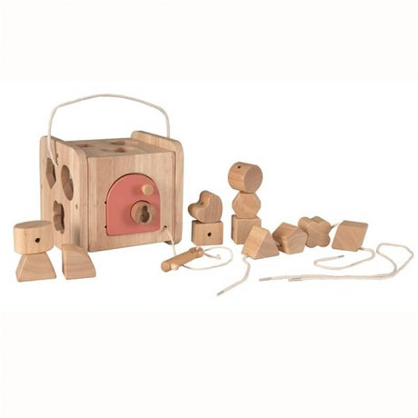 Drewniana kostka edukacyjna 3w1 Egmont, układanki i puzzle rozwijające zdolności manualne i logiczne myślenie dzieci.
