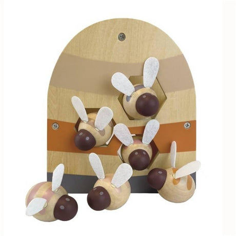 Pszczółki Egmont drewniana układanka, edukacyjna zabawka dla dzieci, rozwija zdolności manualne i koordynację ręka-oko.