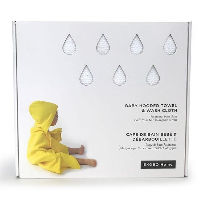 Ekobo: ręcznik z kapturkiem i myjka z bawełny organicznej Baby Hooded Towel Set - Noski Noski