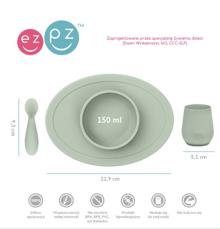 EzPz: pierwsze naczynia silikonowe First Foods Set - Noski Noski