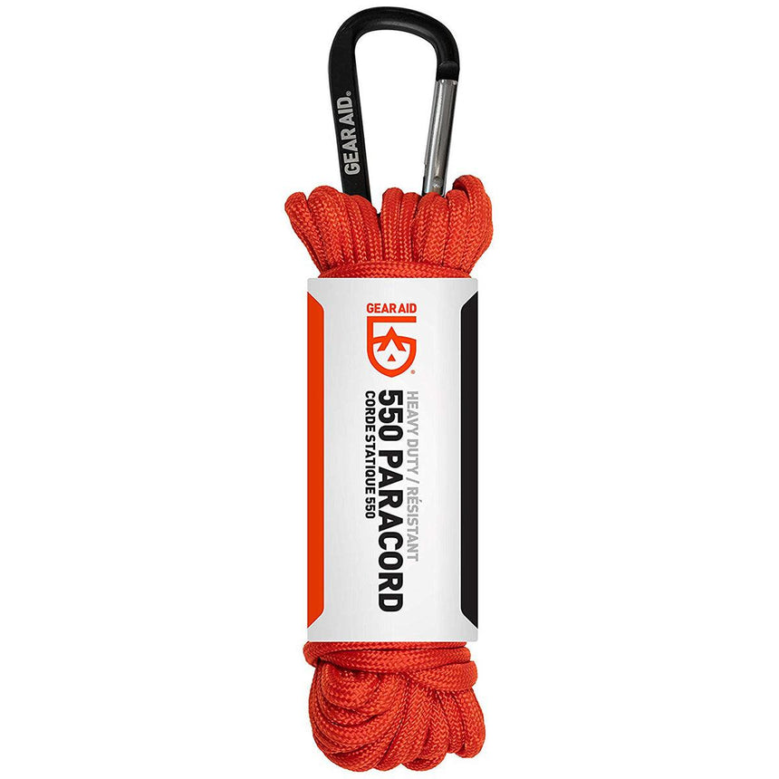 Bransoletka Paracord Gear Aid 550 nylonowa, wytrzymała linka survivalowa z karabińczykiem, idealna do outdoorowych zastosowań.