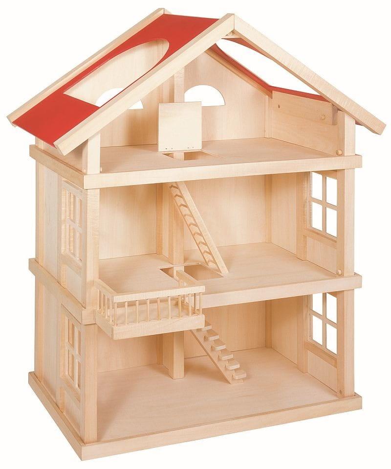 Goki: trzypiętrowy domek dla lalek z balkonem - Noski Noski