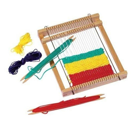 Krosno tkackie Goki dla dzieci, kreatywna zabawka rozwijająca motorykę i koncentrację, tworzenie kolorowych tkanin.
