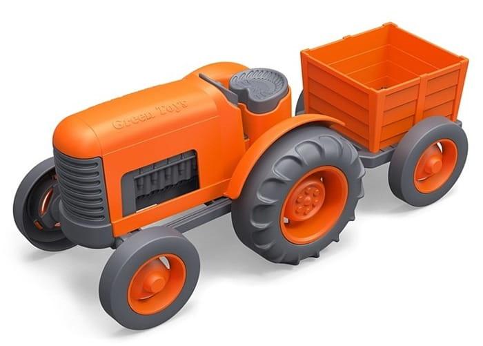 Green Toys: pomarańczowy traktor z przyczepką - Noski Noski