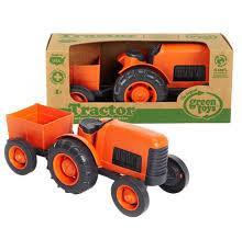 Green Toys: pomarańczowy traktor z przyczepką - Noski Noski