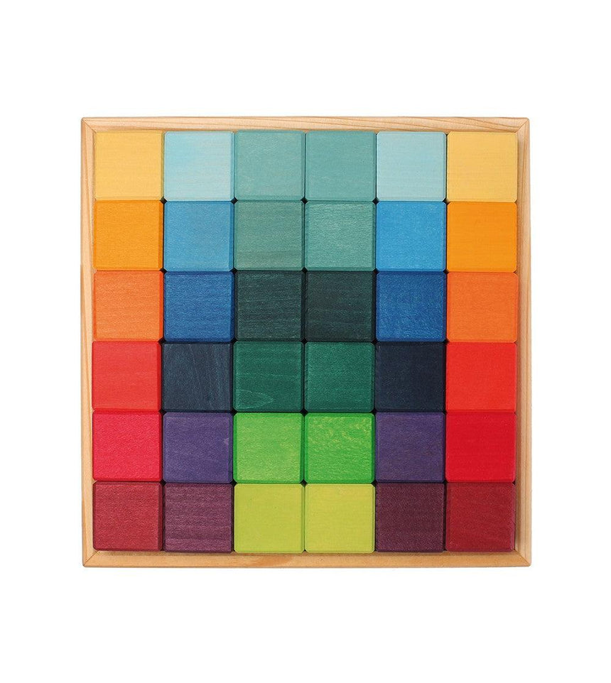 Grimm’s: drewniane kostki w pudełku Rainbow Mosaic 36 el. - Noski Noski
