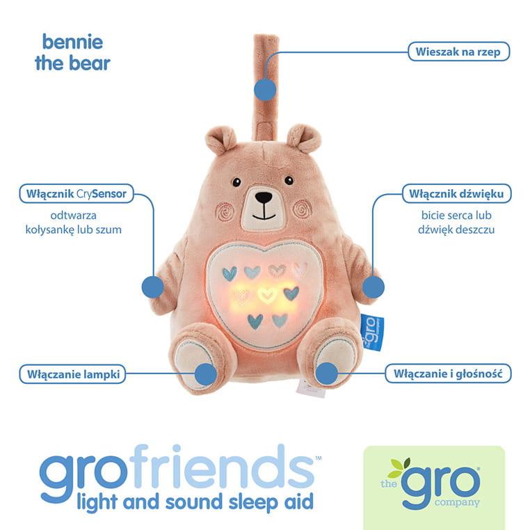 Gro Company: szumiąca przytulanka Bennie the Bear - Noski Noski