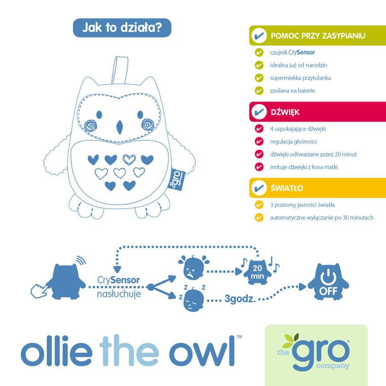 Gro Company: szumiąca przytulanka Ollie the Owl - Noski Noski