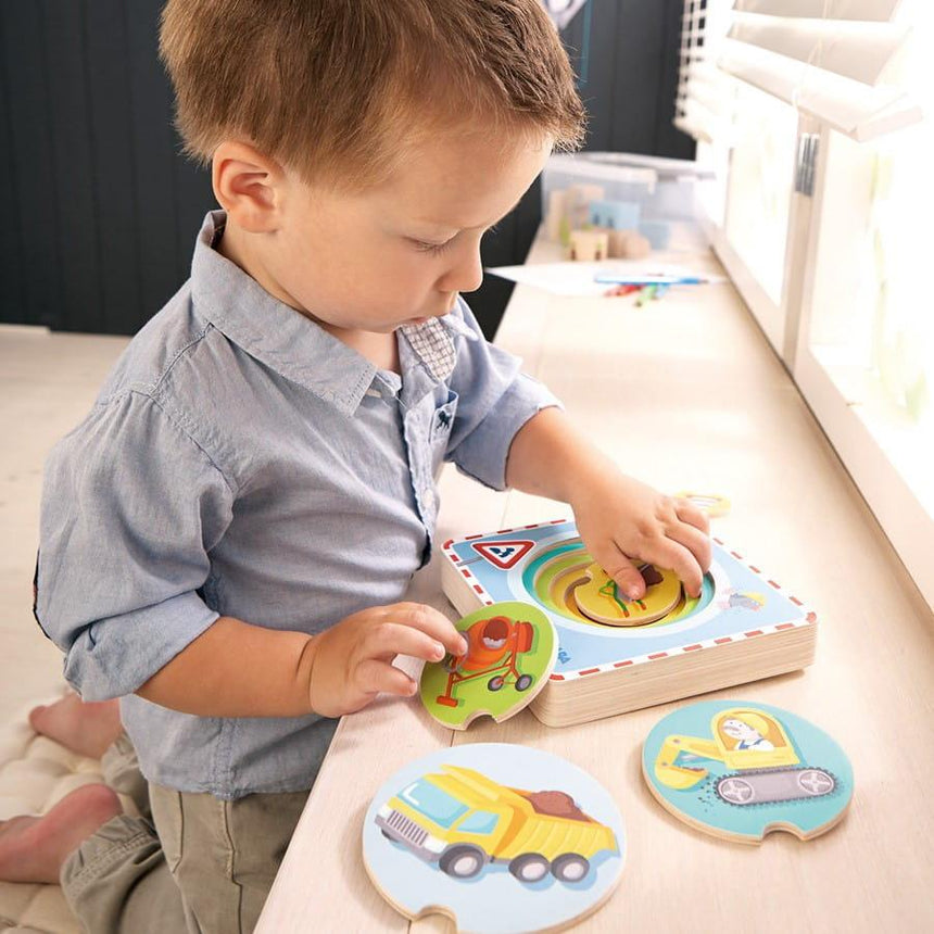 Haba: drewniane puzzle warstwowe Na Budowie - Noski Noski