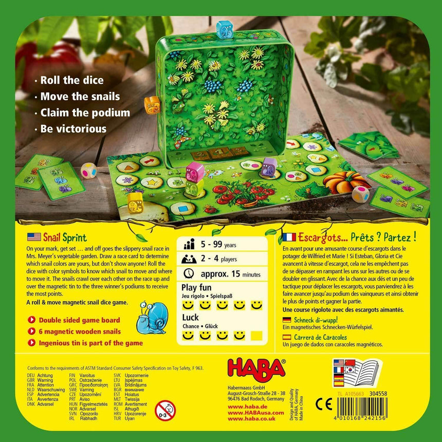 Haba: magnetyczna gra wyścigi ślimaków Snail Sprint! - Noski Noski