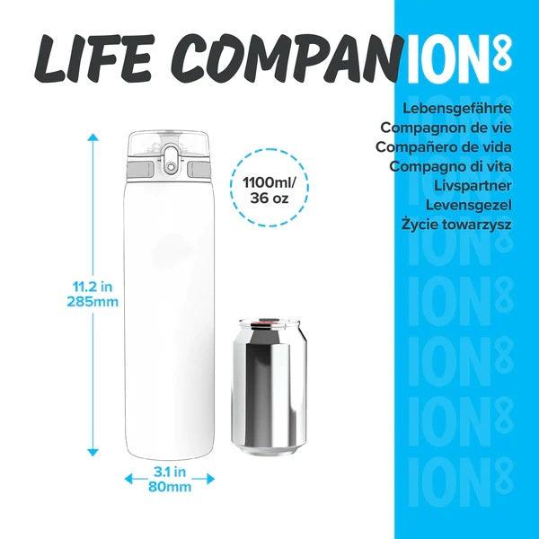 Ion8: butelka na wodę z miarką Coral Motivator 1100 ml - Noski Noski