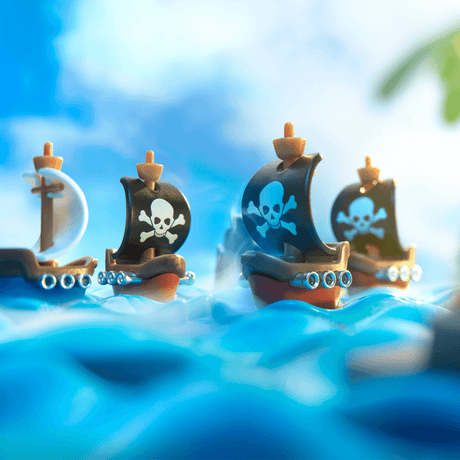 Gra dla dzieci Iuvi Games Piraci w Morzu Ognia rozwija umiejętności logiczne i zapewnia kreatywną zabawę 80 wyzwań.