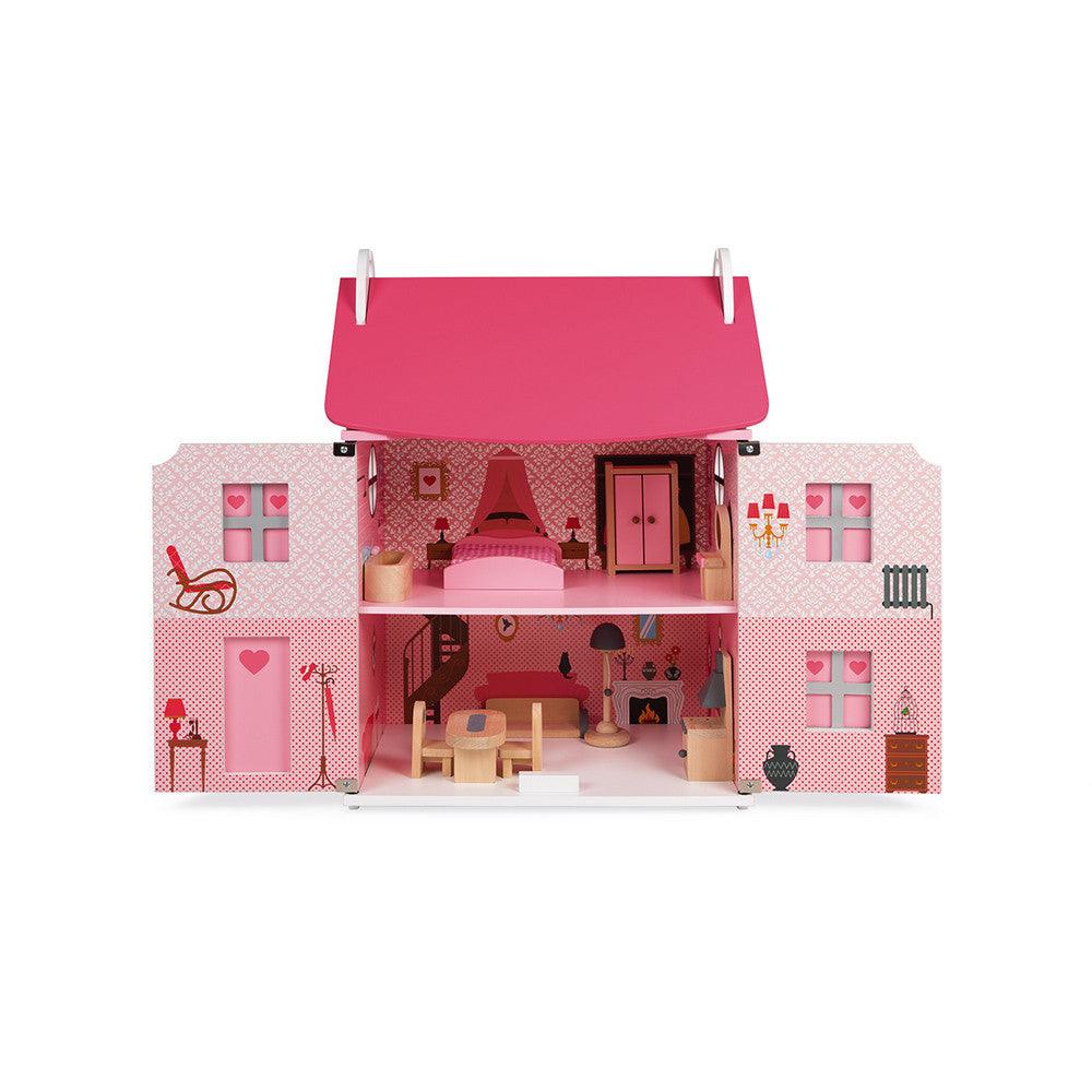 Janod: domek dla lalek z mebelkami Mademoiselle Doll's House - Noski Noski