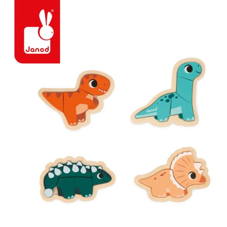 Janod: drewniane puzzle progresywne Dinozaury - Noski Noski