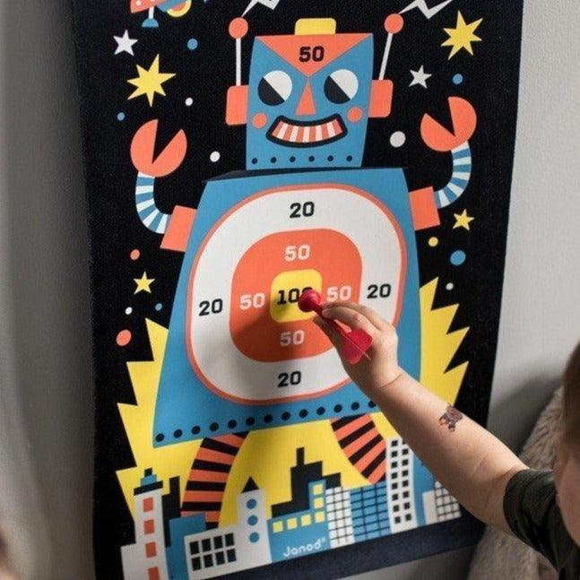 Janod: magnetyczna gra zręcznościowa rzutki Roboty - Noski Noski