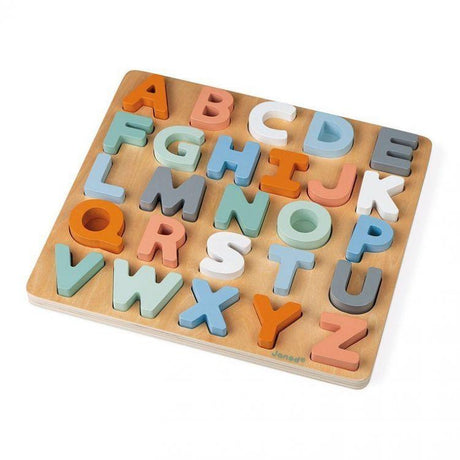 Janod: puzzle drewniane alfabet z tablicą Sweet Cocoon - Noski Noski