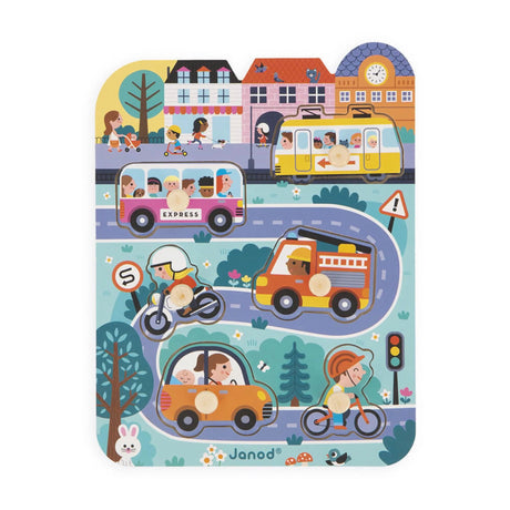 Janod: puzzle drewniane W mieście 6 el. - Noski Noski