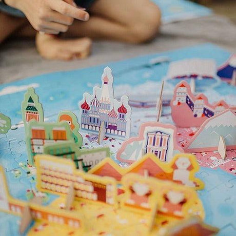 Janod: puzzle edukacyjne z figurkami Cuda Świata 350 el. - Noski Noski