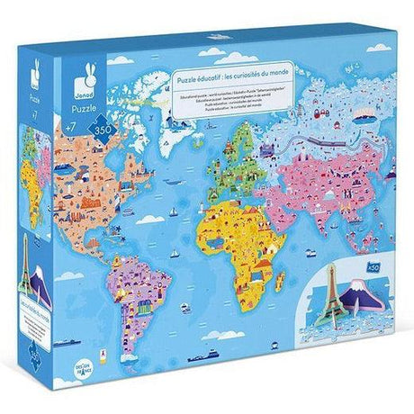 Janod: puzzle edukacyjne z figurkami Cuda Świata 350 el. - Noski Noski