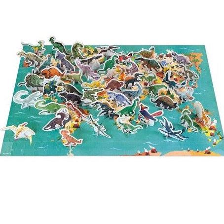 Janod: puzzle edukacyjne z figurkami Dinozaury 200 el. - Noski Noski