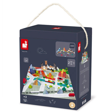 Janod: puzzle i klocki miasto Kubix 60 el. - Noski Noski