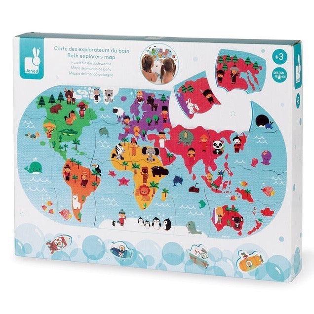 Janod: puzzle kąpielowe Mapa Świata - Noski Noski