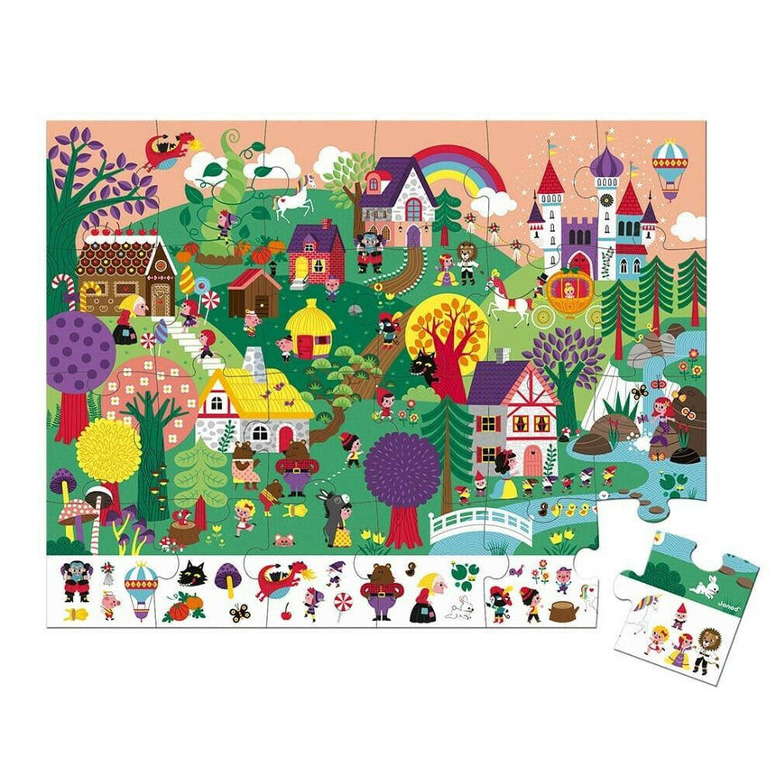 Janod: puzzle obserwacyjne w walizce Baśnie 24 el. - Noski Noski