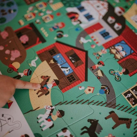 Janod: puzzle obserwacyjne w walizce Farma 24 el. - Noski Noski