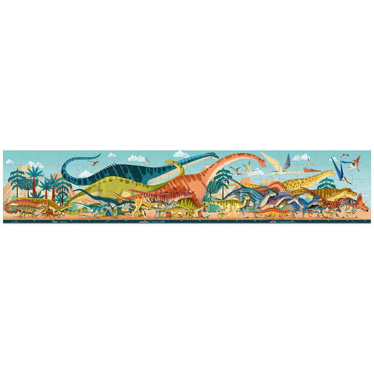 Janod: puzzle panoramiczne w walizce Dinozaury 100 el. - Noski Noski