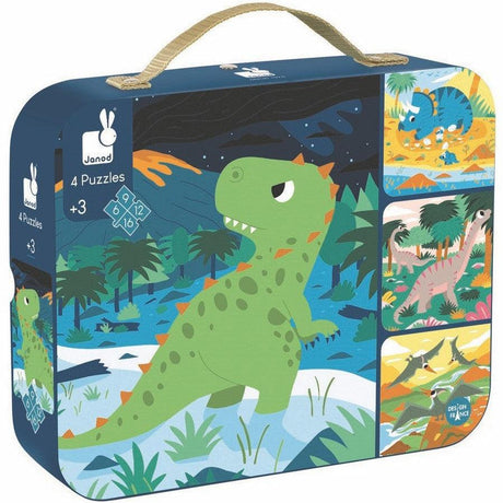 Janod: puzzle progresywne w walizce Dinozaury - Noski Noski