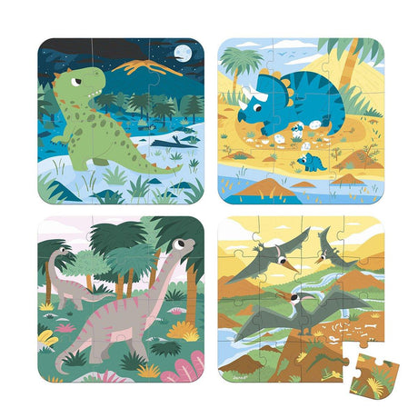 Janod: puzzle progresywne w walizce Dinozaury - Noski Noski
