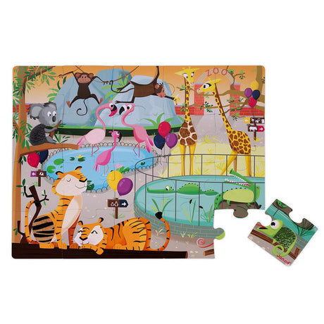 Janod: puzzle sensoryczne Wycieczka do Zoo 20 el. - Noski Noski