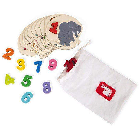 Janod: puzzle Uczę się Liczyć - Noski Noski