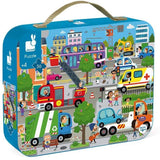 Janod: puzzle w walizce Miasto 36 el. - Noski Noski
