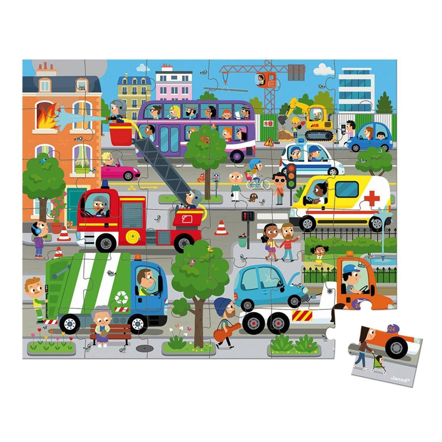 Janod: puzzle w walizce Miasto 36 el. - Noski Noski