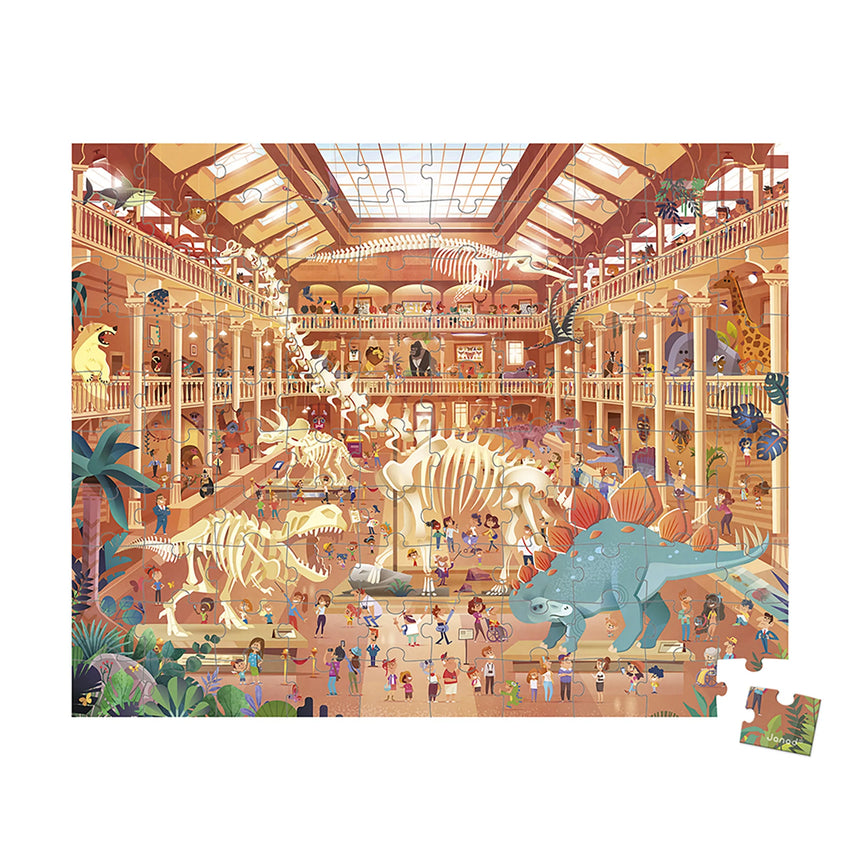 Janod: puzzle w walizce Muzeum Historii Naturalnej 100 el. - Noski Noski