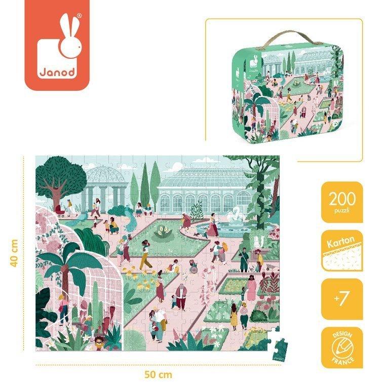 Janod: puzzle w walizce Ogród Botaniczny 200 el. - Noski Noski