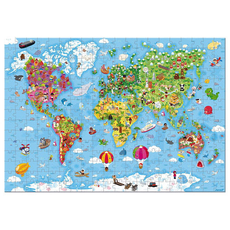 Janod: puzzle w walizce Ogromna Mapa Świata 300 el. - Noski Noski
