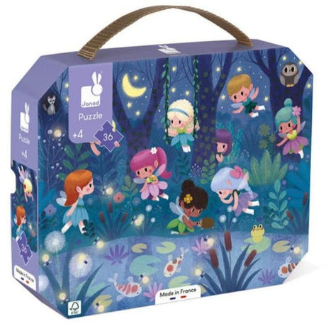 Janod: puzzle w walizce Wróżki i Lilie Wodne 36 el. - Noski Noski