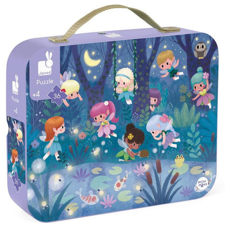 Janod: puzzle w walizce Wróżki i Lilie Wodne 36 el. - Noski Noski